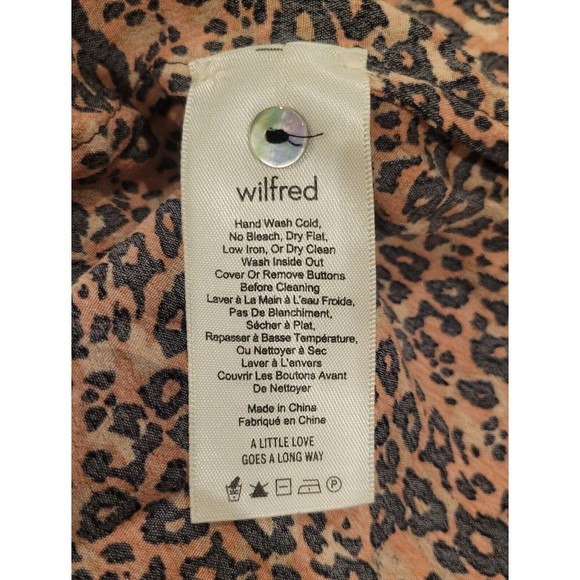 Wilfred Aritzia Gallery Button Front Midi Shirt Dress in Sz XXS Leopard - Picture 5 of 10